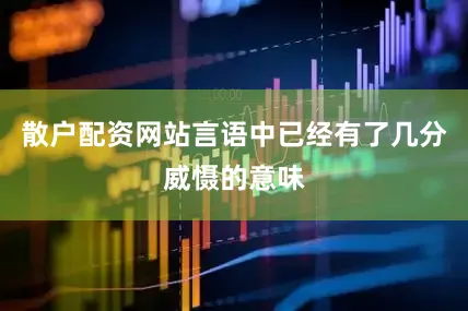散户配资网站言语中已经有了几分威慑的意味